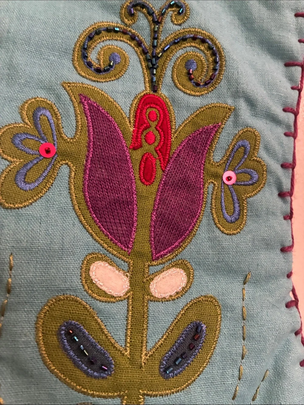 Beaded-Embroidered Sticking